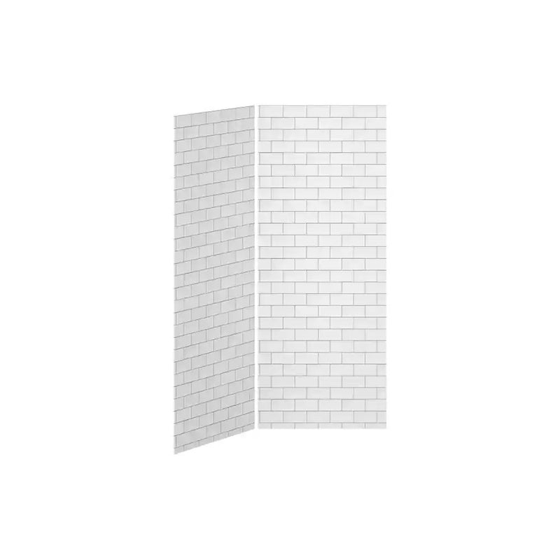 Kalia 36X36 Tiles 36X36 2-Panel Shower Wall Kit For Corner Installation - Tiles Gloss