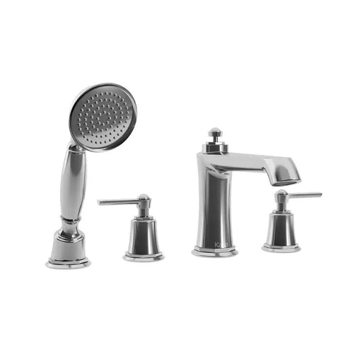 Kalia Rustik 4-Piece Deckmount Tub Filler With Handshower