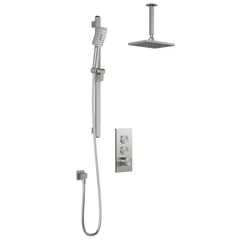 Kalia Squareone TB2 Aquatonik T/P Push-Button Shower System With Vertical Ceiling Arm
