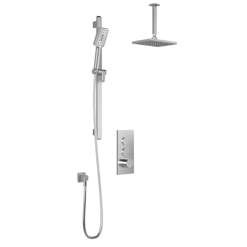 Kalia Kareo TB2 Aquatonik T/P Push-Button Shower System With Vertical Ceiling Arm