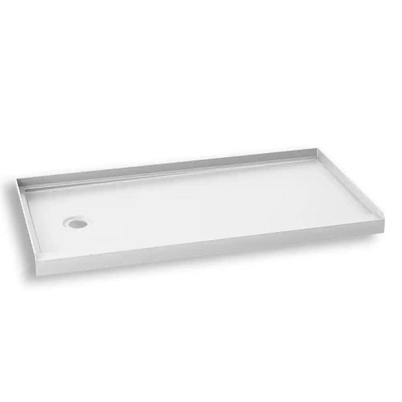 Kalia Koncept 60X32 Rectangular Acrylic Shower Base 60X32 With Left Drain And Integrated Tiling Flanges On 3 Sides