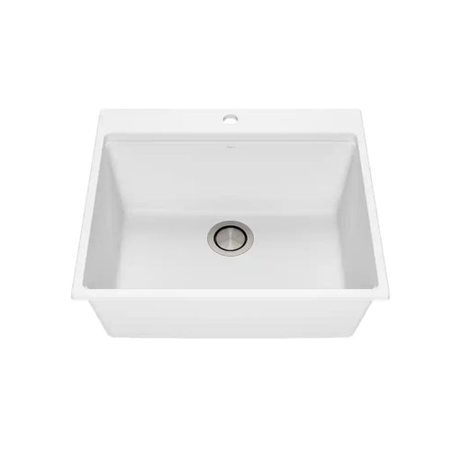 Kalia Bacia 25 Granistone Single Bowl Kitchen Sink 25" With Drain And Silicone Mat For Drop-In Installation