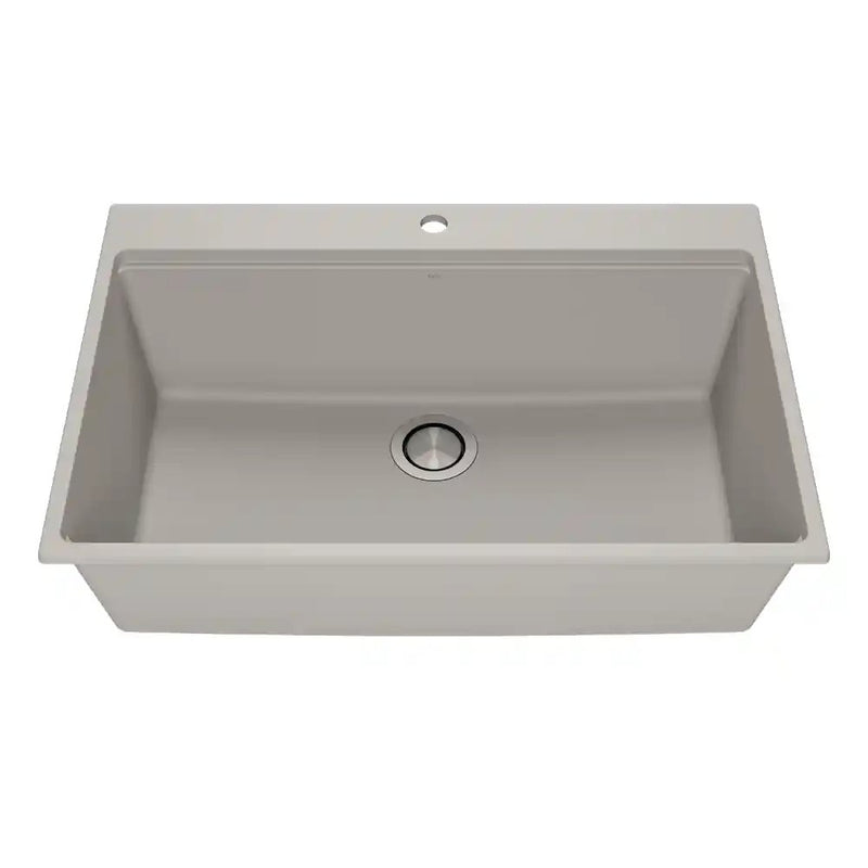 Kalia Bacia 33 Granistone Single Bowl Kitchen Sink 33" With Drain And Silicone Mat For Drop-In Installation