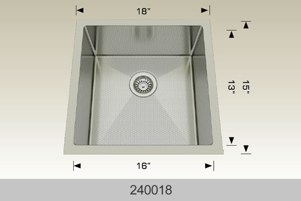 Bosco 240018 Textured Titanium Series Stainless Steel Kitchen Sink
