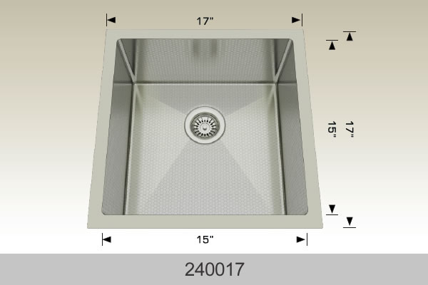 Bosco 240017 Textured Titanium Series Stainless Steel Kitchen Sink