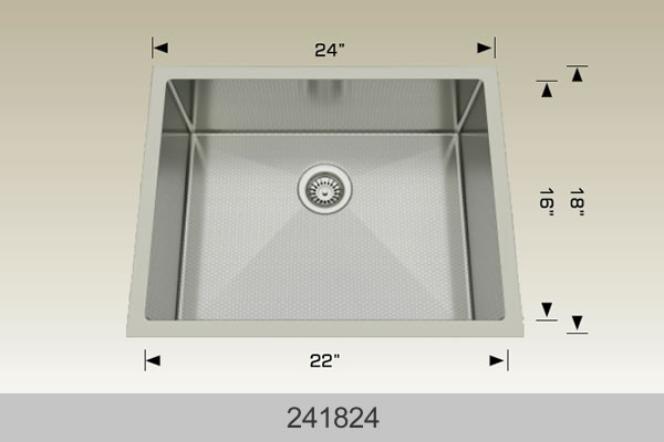 Bosco 241824 Textured Titanium Series Stainless Steel Kitchen Sink