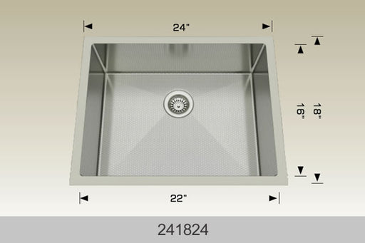 Bosco 241824 Textured Titanium Series Stainless Steel Kitchen Sink
