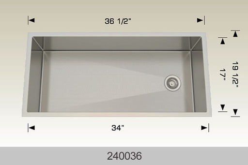 Bosco 240036 Textured Titanium Series Stainless Steel Kitchen Sink