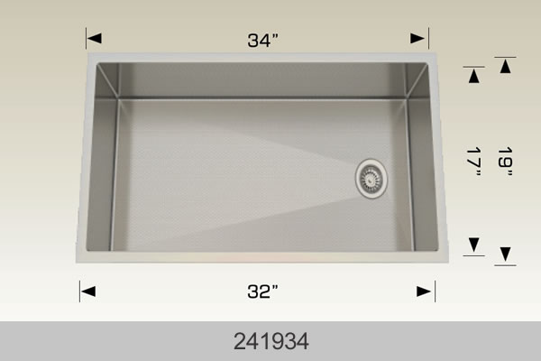 Bosco 241934 Textured Titanium Series Stainless Steel Kitchen Sink