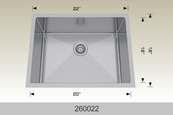 Bosco 260022 Textured Series Stainless Steel Kitchen Sink