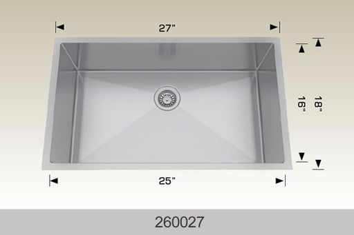 Bosco 260027 Textured  Series Stainless Steel Kitchen Sink