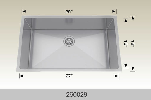 Bosco 260029 Textured Titanium Series Stainless Steel Kitchen Sink