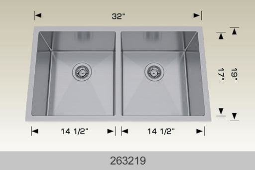 Bosco 263219 Textured  Series Stainless Steel Kitchen Sink