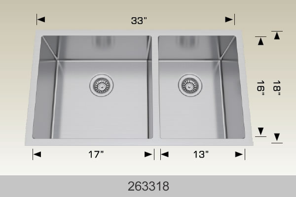 Bosco 263318 Textured Series Stainless Steel Kitchen Sink