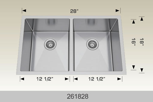 Bosco 261828 Textured Series Stainless Steel Kitchen Sink