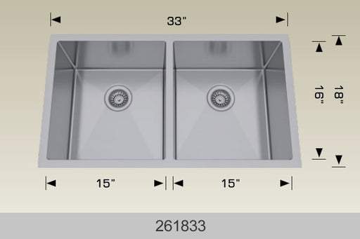 Bosco 261833 Textured Series Stainless Steel Kitchen Sink