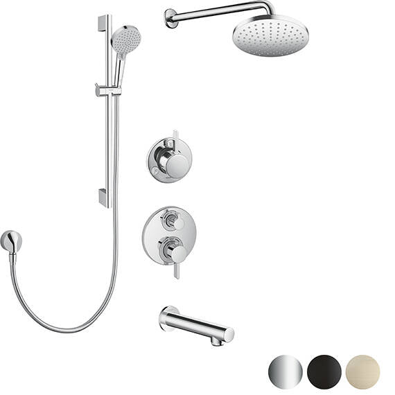 Hansgrohe Vernis Thermostatic Shower Kit with Non-Diverter Tub Spout Round
