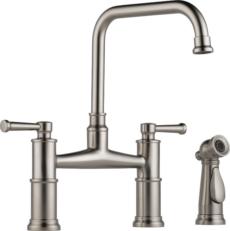 BRIZO ARTESSO 62525LF TWO HANDLE BRIDGE KITCHEN FAUCET WITH SPRAY
