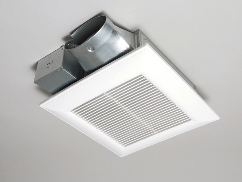 Panasonic FV-08VS3 80 CFM: 21.2 Watts - 3.8 CFMWatt: 1.0 sone Depth: 3-38 Duct: 4 Oval