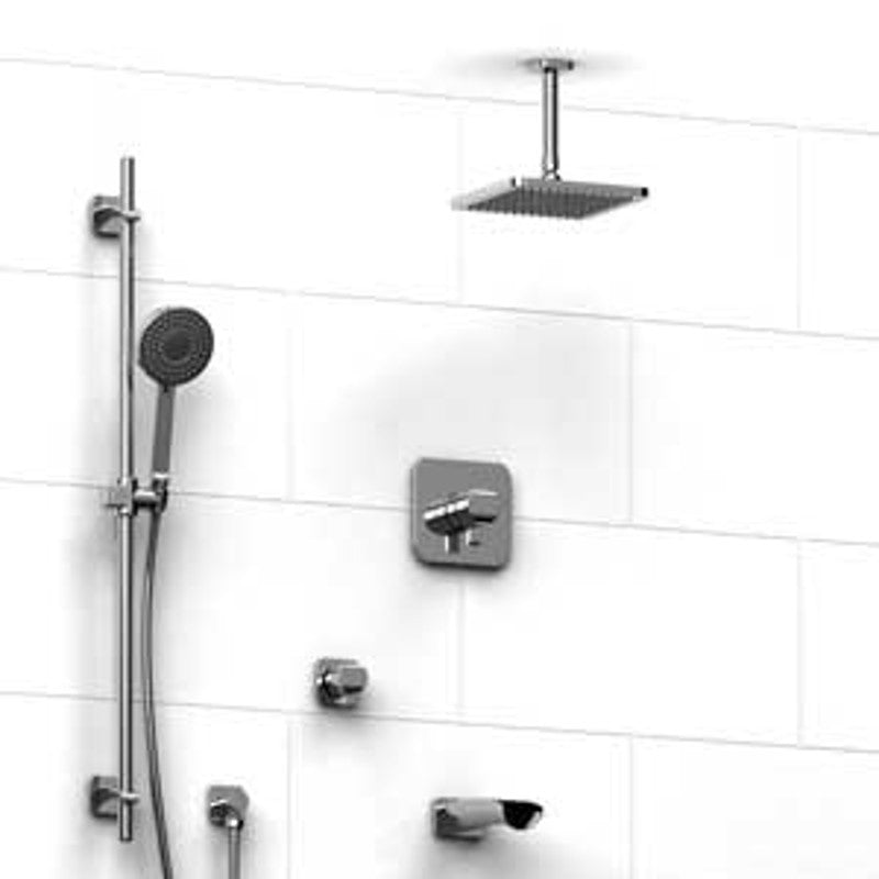Riobel Salome KIT1343SA Type TP thermostaticpressure balance 0.5 coaxial system with hand shower rail shower head tub spout and