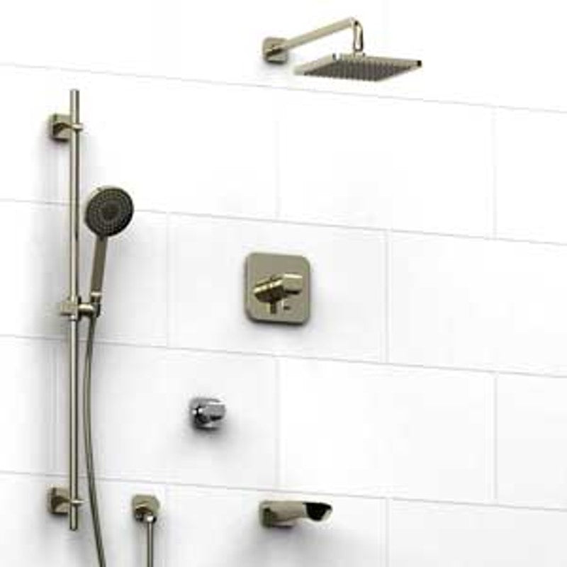 Riobel Salome KIT1343SA Type TP thermostaticpressure balance 0.5 coaxial system with hand shower rail shower head tub spout and