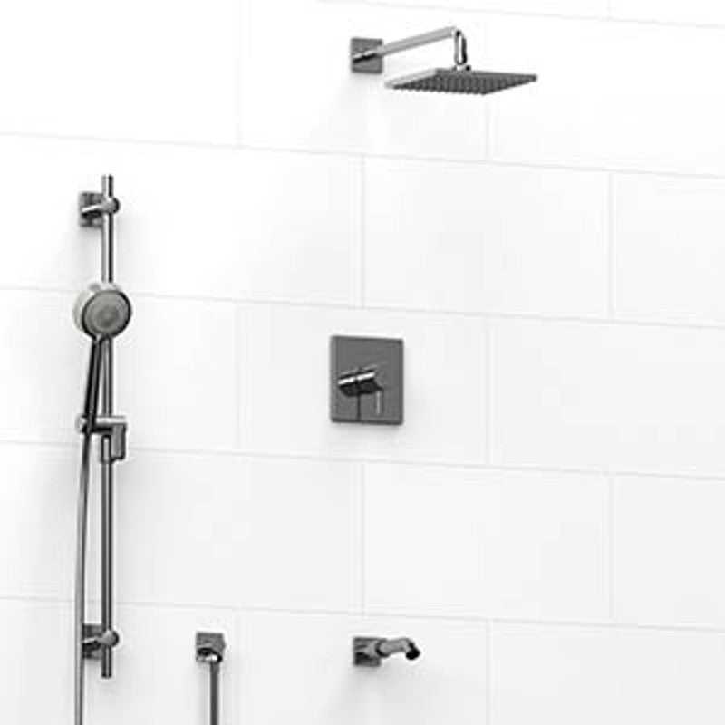 Riobel Pallace KIT1345PATQ Type TP thermostaticpressure balance 0.5 coaxial 3-way system with hand shower rail shower head and s - Cross handle