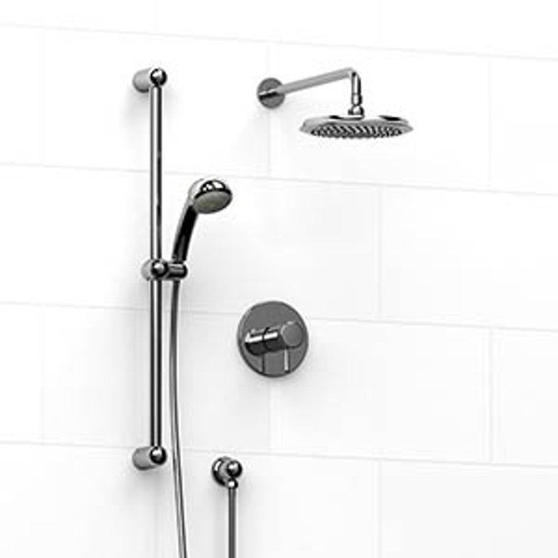 Riobel KIT323MA Type TP thermostaticpressure balance 0.5 coaxial 2-way system with hand shower and shower head - Cross Handle