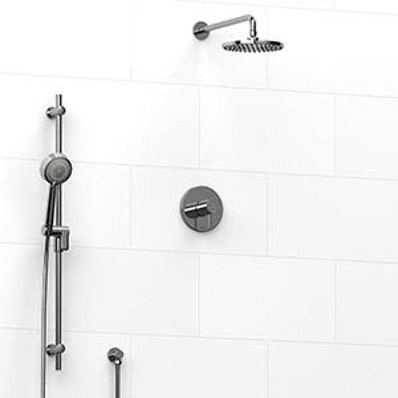 Riobel Pallace KIT323PATM Type TP thermostaticpressure balance 0.5 coaxial 2-way system with hand shower and shower head - Cross Handle