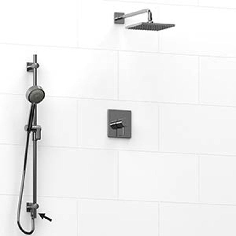 Riobel Pallace KIT6323PATQ Type TP thermostaticpressure balance 0.5 coaxial 2-way system hand shower rail with built-in elbow su - Cross Handle