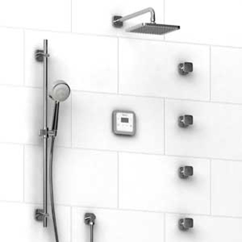 Riobel Salome KIT93ISSAC-BK-6 0.75 electronic system with hand shower rail 4 body jets and shower head