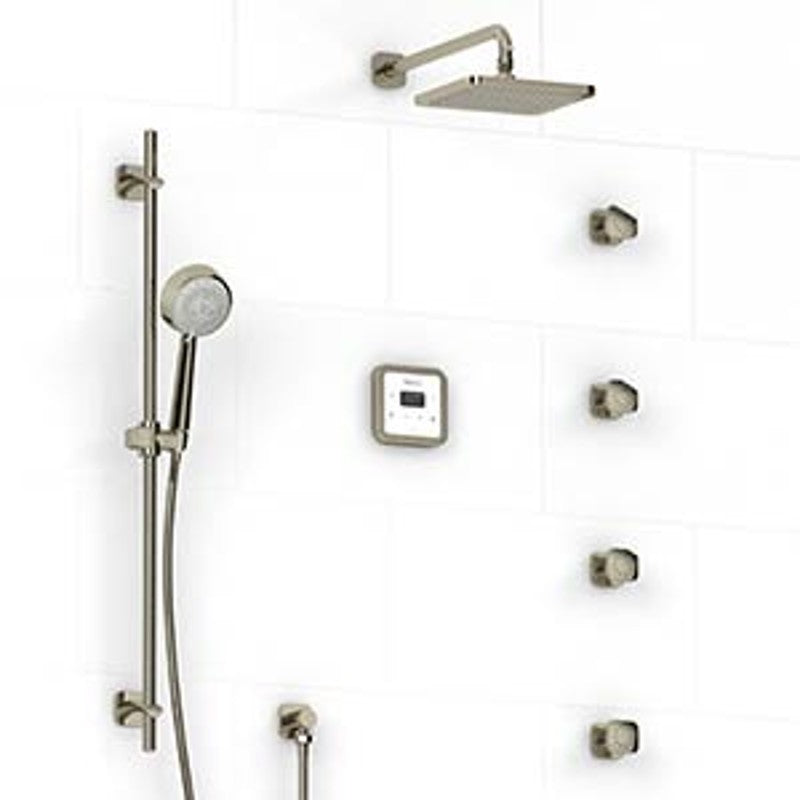 Riobel Salome KIT93ISSAPN-BK-6 0.75 electronic system with hand shower rail 4 body jets and shower head