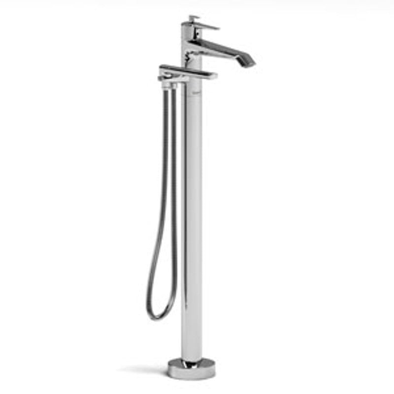 Riobel Venty TVY39 2-way Type T thermostatic coaxial floor-mount tub filler with hand shower trim (Without Rough-in)