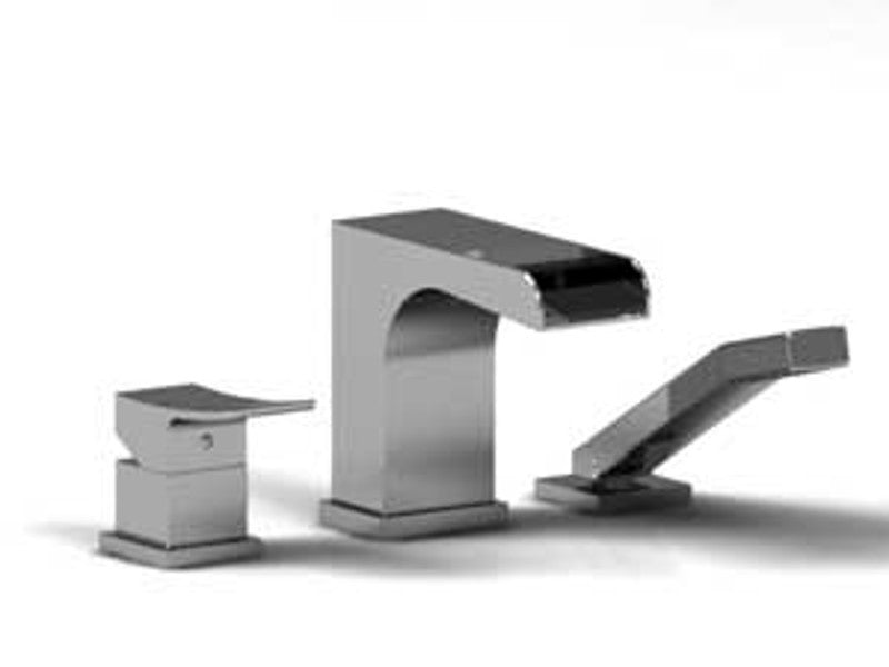 Riobel Zendo TZOOP10 3-piece deck-mount tub filler with hand shower trim (Without Rough-in)