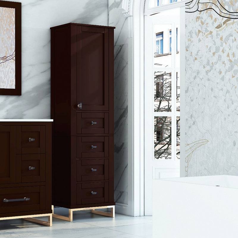 Virta Hampton 20 Inch Solid Wood Floor Mount Linen Tower