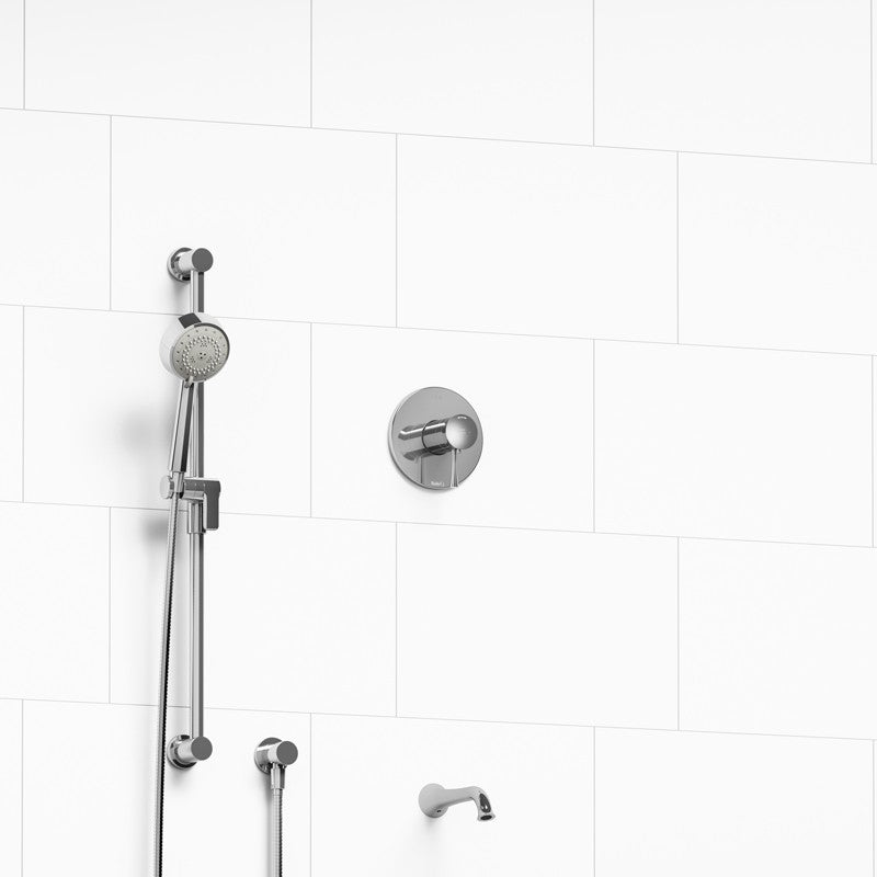 Riobel Edge 2-Way Shower System Trim with Spout and Hand Shower Rail  TKIT1244EDTM