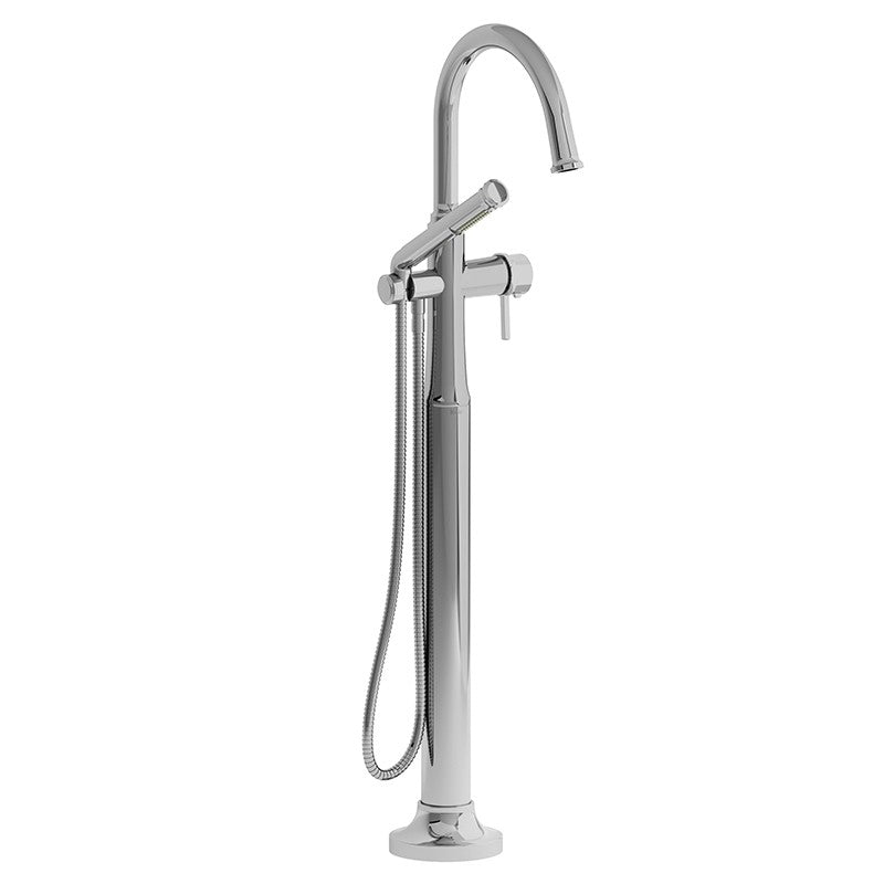 Riobel Momenti TMMRD39L 2-way Type T (thermostatic) coaxial floor-mount tub filler with hand shower (Without Rough-in)
