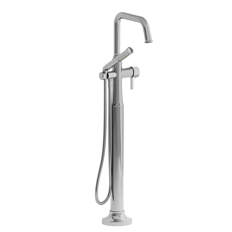 Riobel Momenti TMMSQ39J 2-way Type T (thermostatic) coaxial floor-mount tub filler with hand shower (Without Rough-in)