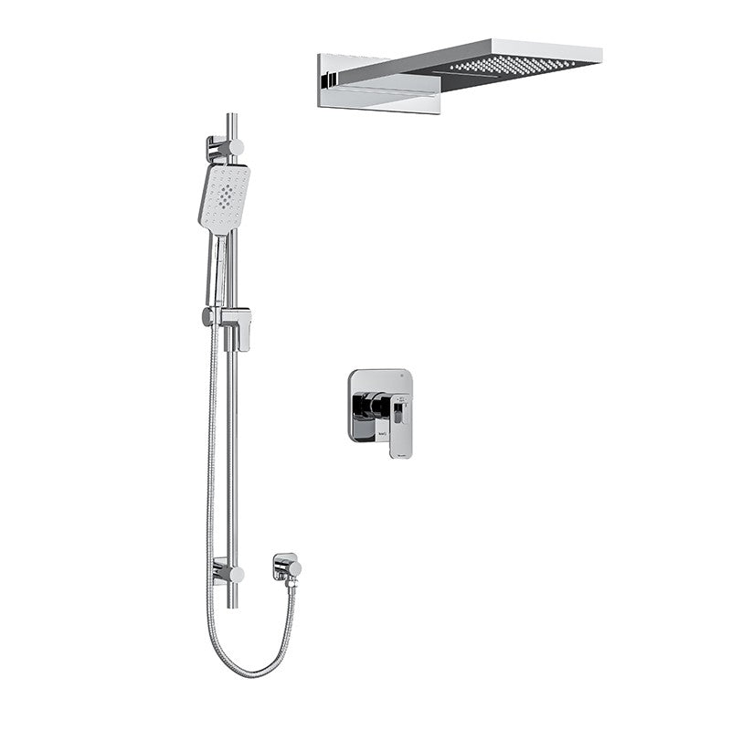 Riobel Equinox Type TP thermostaticpressure balance 0.5 coaxial 3-way system with hand shower rail and rain and cascad