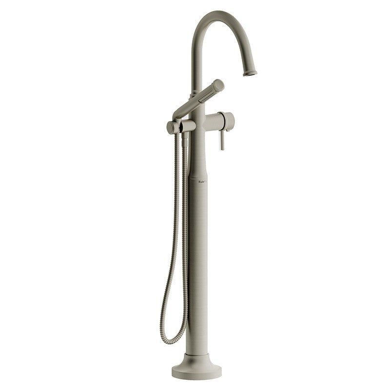 Riobel Momenti TMMRD39L 2-way Type T (thermostatic) coaxial floor-mount tub filler with hand shower (Without Rough-in)