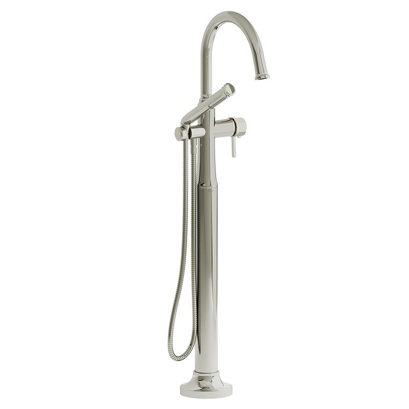 Riobel Momenti TMMRD39L 2-way Type T (thermostatic) coaxial floor-mount tub filler with hand shower (Without Rough-in)