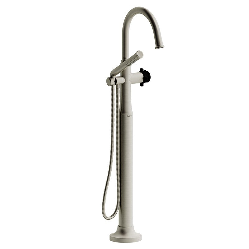 Riobel Momenti TMMRD39X 2-way Type T (thermostatic) coaxial floor-mount tub filler with hand shower (Without Rough-in)