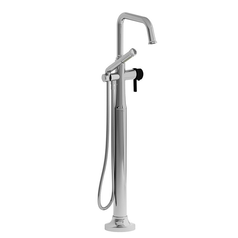 Riobel Momenti TMMSQ39J 2-way Type T (thermostatic) coaxial floor-mount tub filler with hand shower (Without Rough-in)