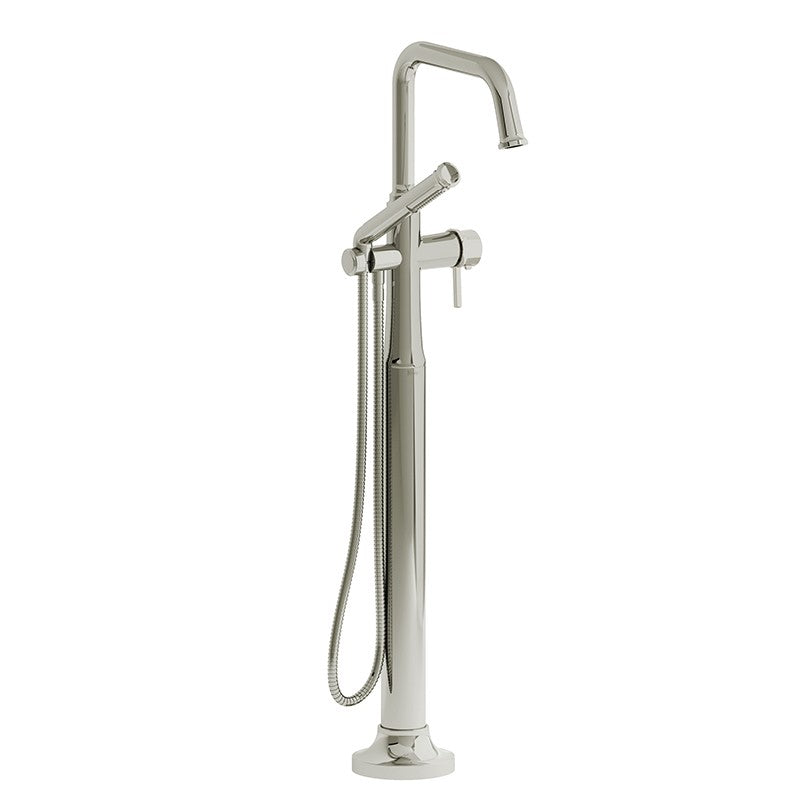 Riobel Momenti TMMSQ39L 2-way Type T (thermostatic) coaxial floor-mount tub filler with hand shower (Without Rough-in)