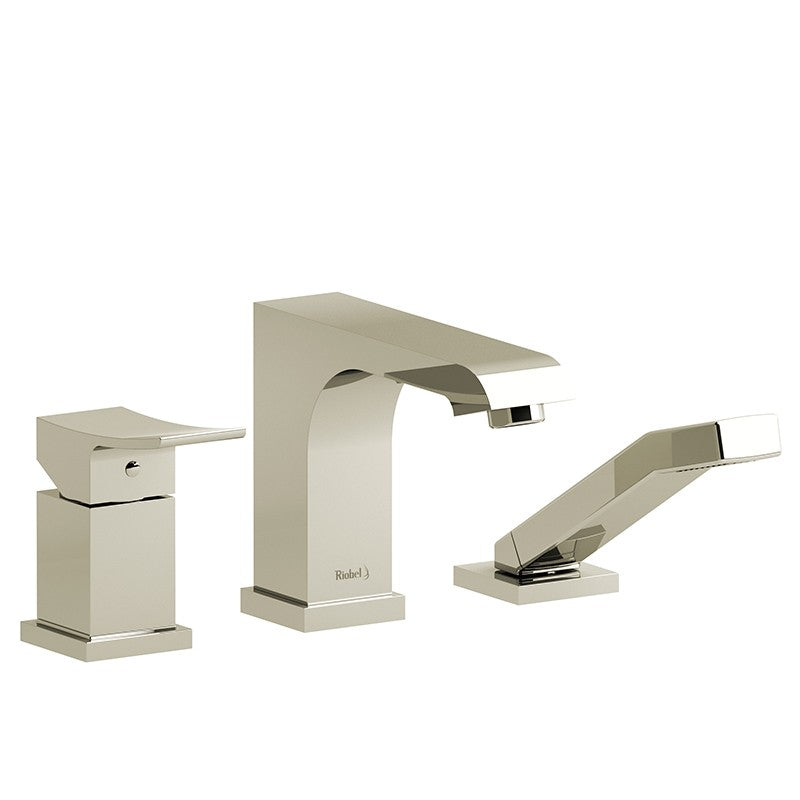 Riobel Zendo TZO16 3-piece Type P pressure balance deck-mount tub filler with hand shower trim (Without Rough-in)