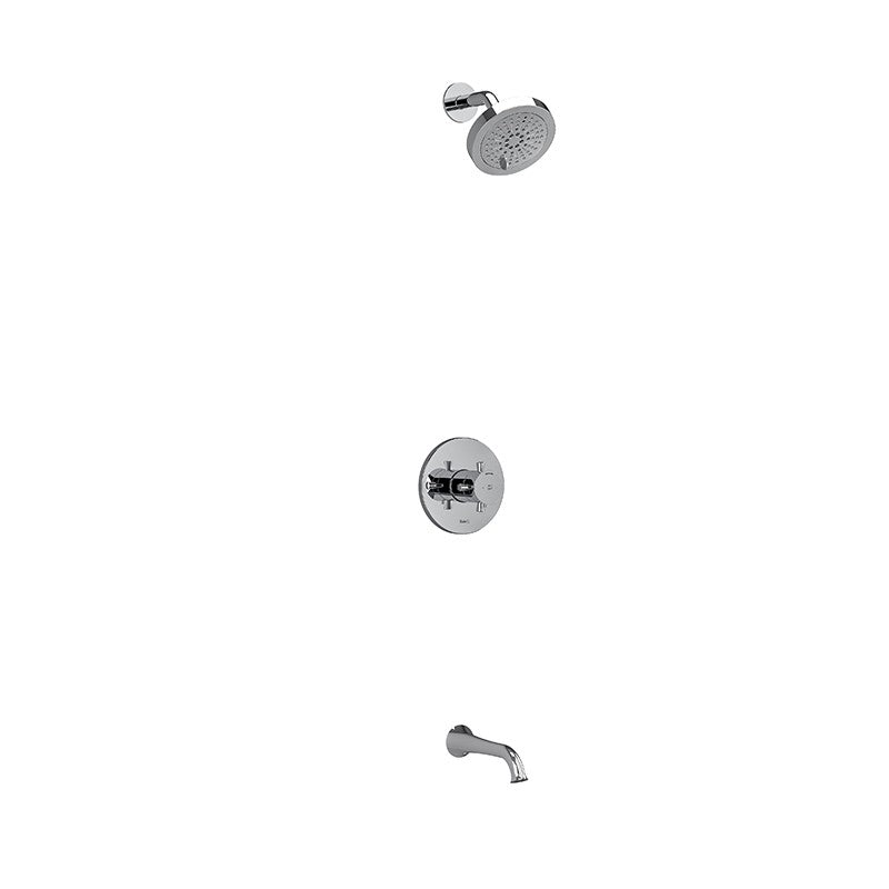 Riobel Edge Shower System with Shower Head and Tub Spout KIT4744EDTM
