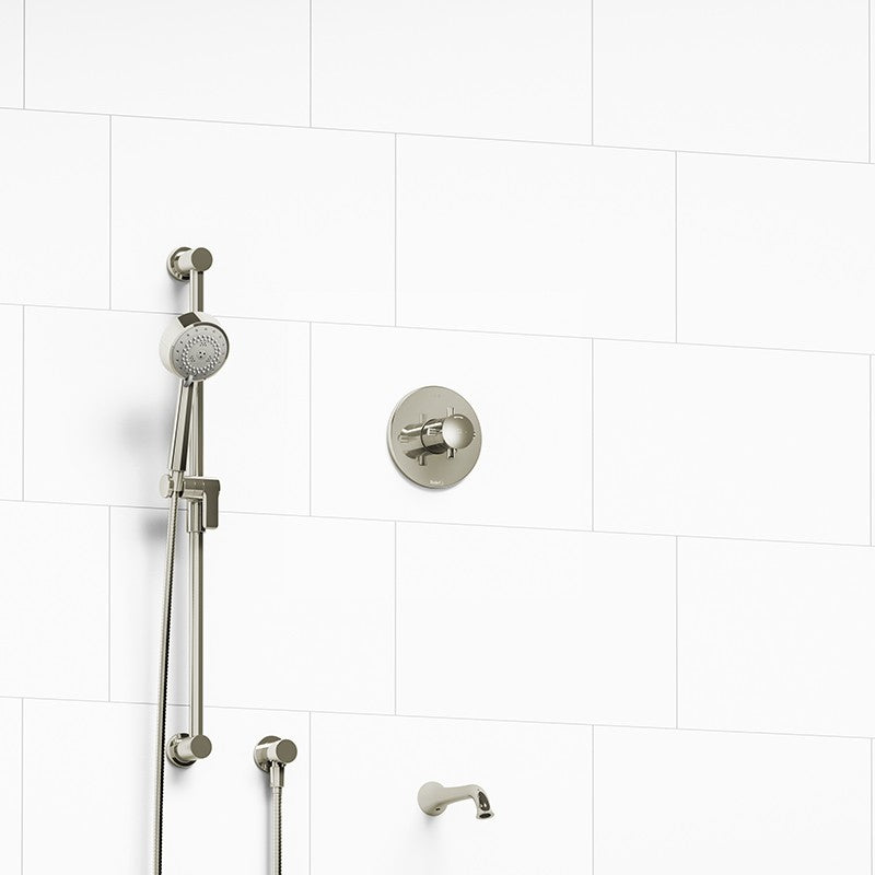 Riobel Edge 2-Way Shower System Trim with Spout and Hand Shower Rail  TKIT1244EDTM