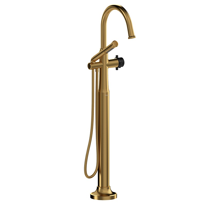 Riobel Momenti TMMRD39 2-way Type T (thermostatic) coaxial floor-mount tub filler with hand shower (Without Rough-in)