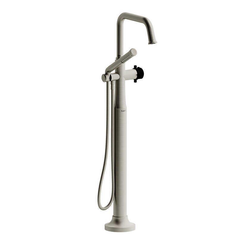 Riobel Momenti TMMSQ39 2-way Type T (thermostatic) coaxial floor-mount tub filler with hand shower (Without Rough-in)