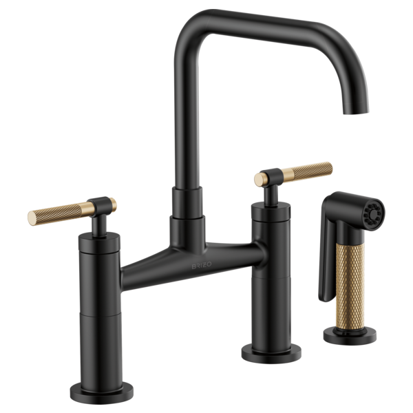 BRIZO LITZE 62553LF SQUARE SPOUT BRIDGE KNURLED HANDLE