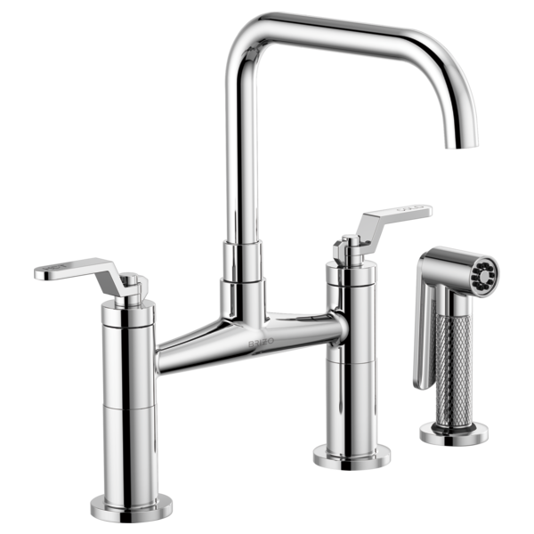 BRIZO LITZE 62554LF SQUARE SPOUT BRIDGE INDUSTRIAL HANDLE